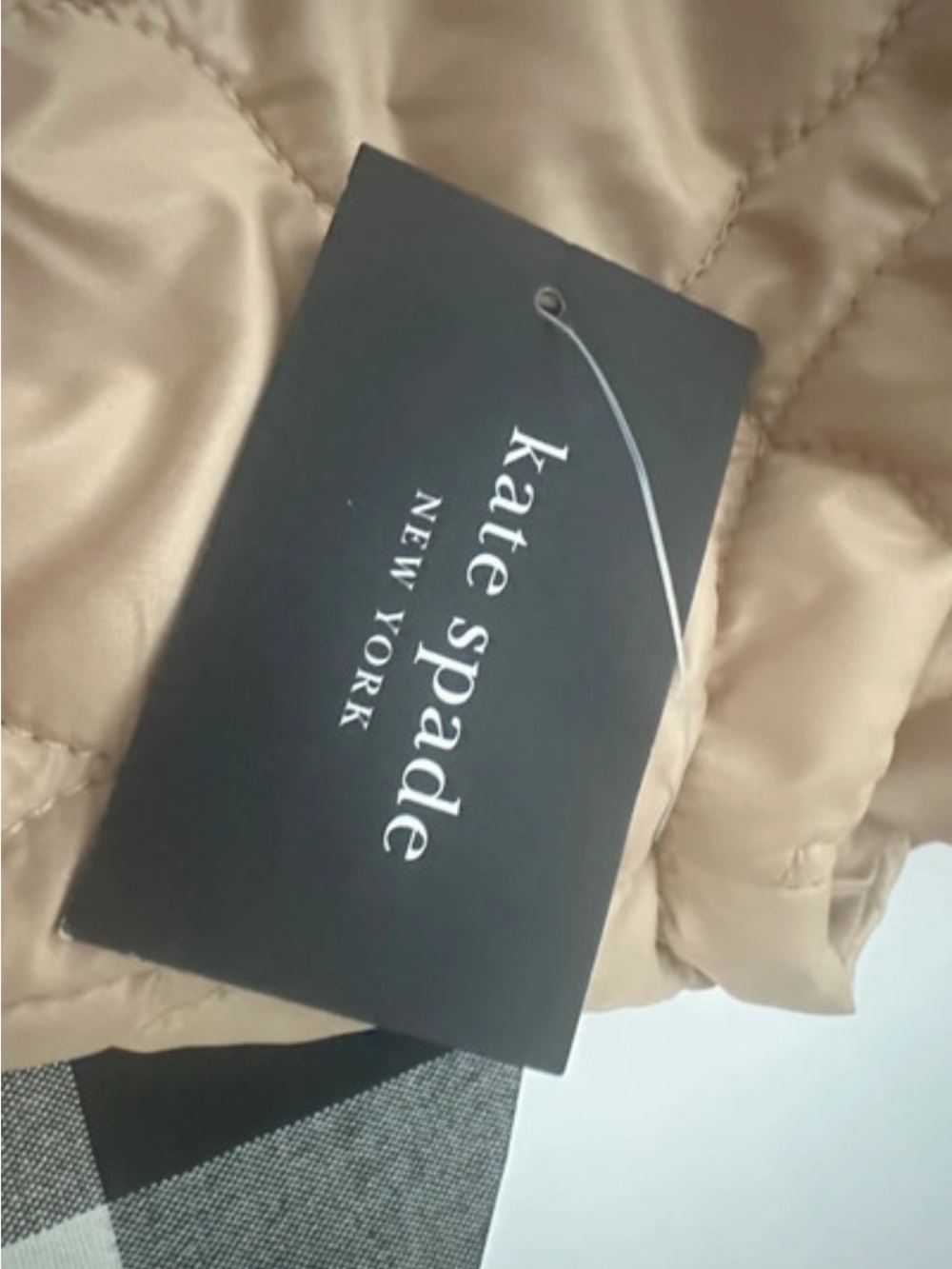 kate spade Quilted Satin Vest in Taupe with Gold Hardware - Picture 7 of 7